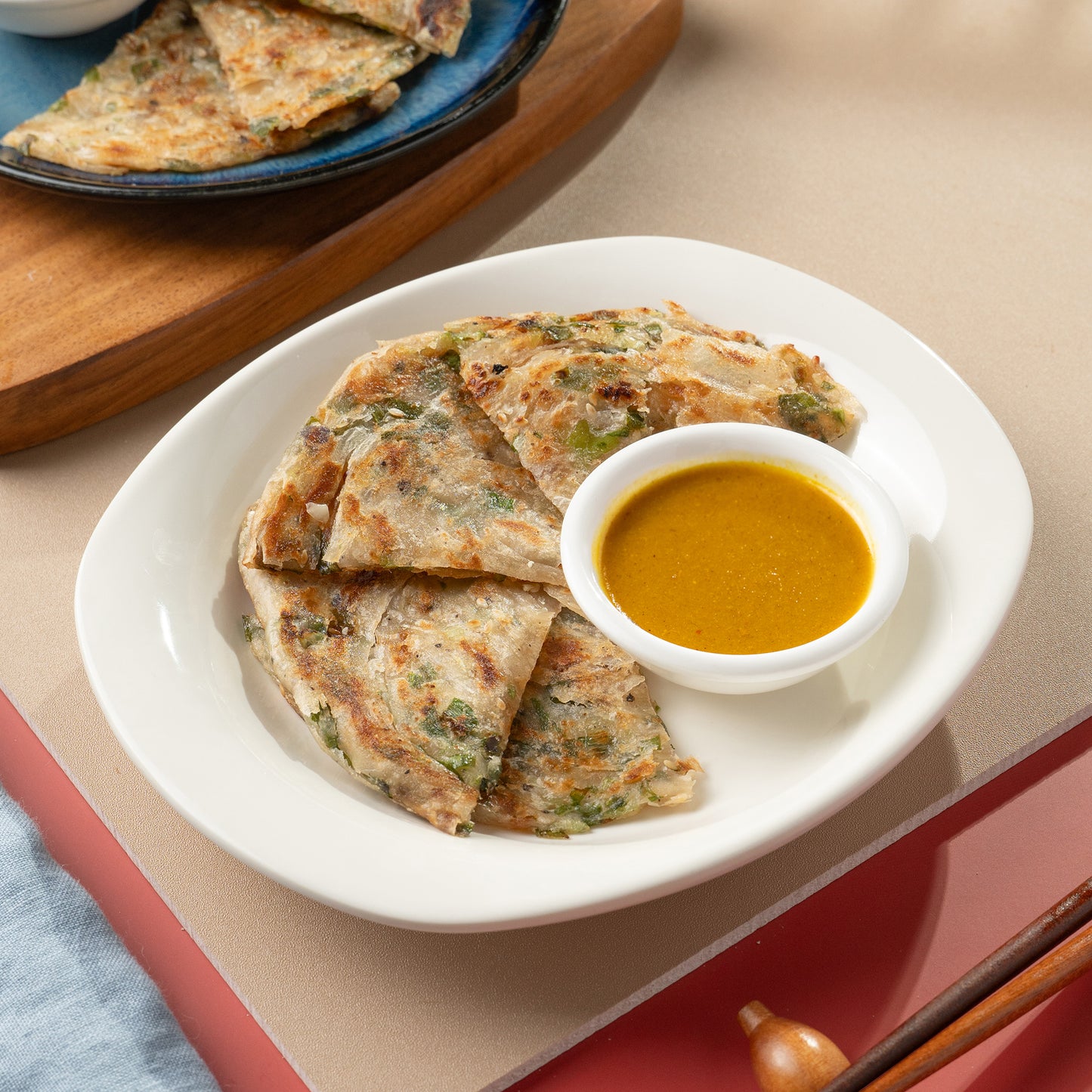 Scallion Pancakes w/ Curry Dip|葱油饼+咖喱酱